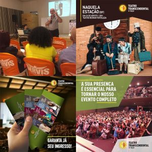 Exemplos de publicações nas redes sociais da Mostra de Teatro Transcendental